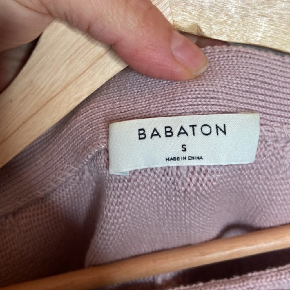 ❗️SOLD❗️Aritzia Babaton Dusty Rose Knit Braided Luc Sweater Size S - Picture 4 of 7